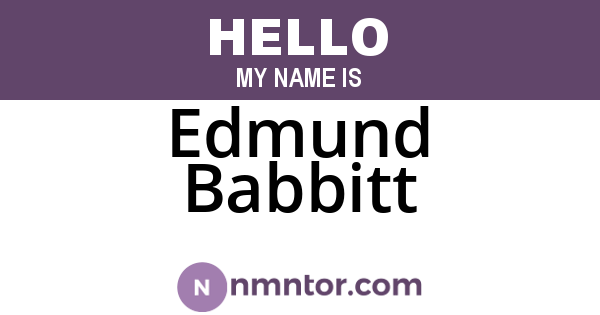 Edmund Babbitt