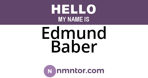 Edmund Baber