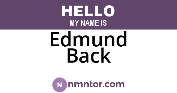 Edmund Back