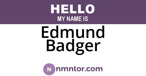 Edmund Badger