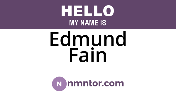 Edmund Fain