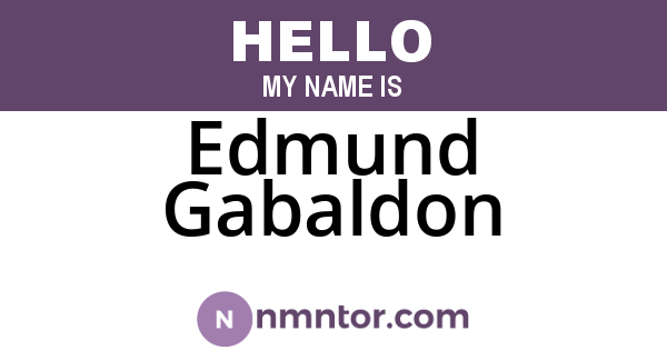 Edmund Gabaldon