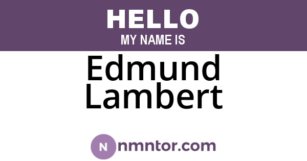 Edmund Lambert