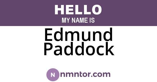 Edmund Paddock