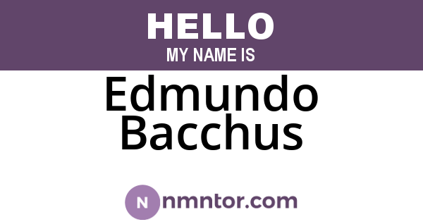 Edmundo Bacchus