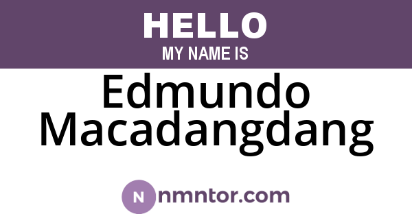 Edmundo Macadangdang