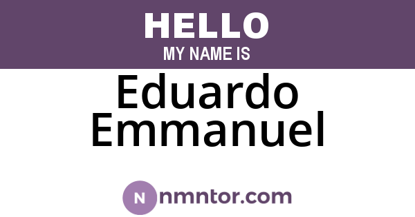 Eduardo Emmanuel