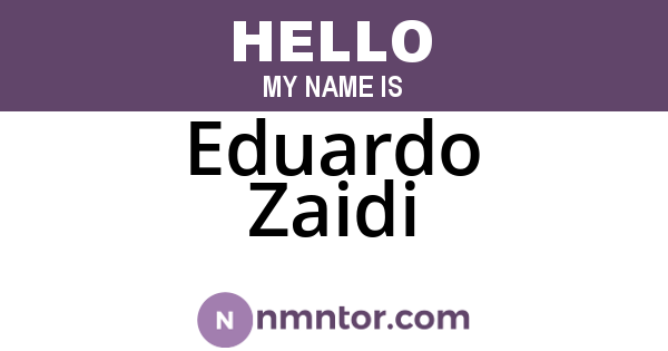 Eduardo Zaidi