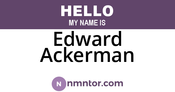 Edward Ackerman