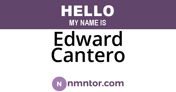 Edward Cantero
