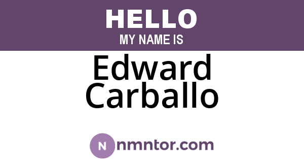 Edward Carballo