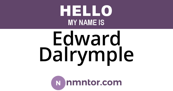 Edward Dalrymple