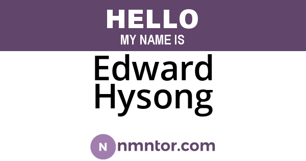 Edward Hysong