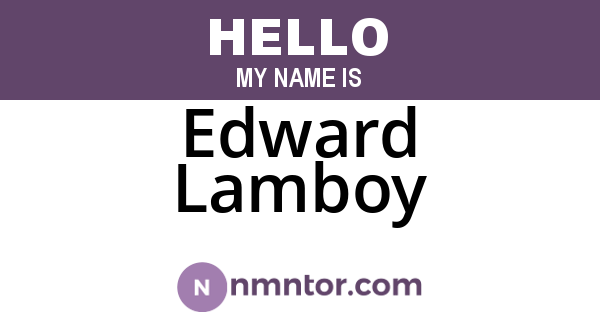 Edward Lamboy