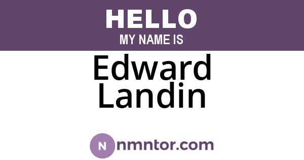Edward Landin