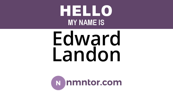 Edward Landon