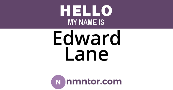 Edward Lane
