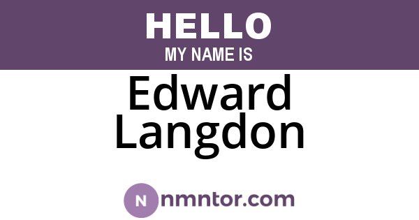 Edward Langdon