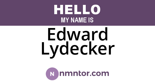 Edward Lydecker