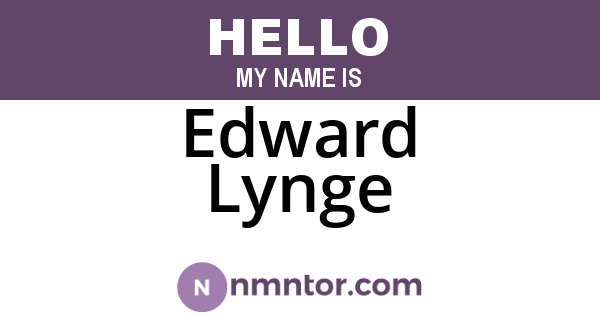 Edward Lynge