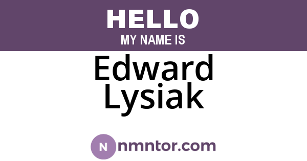 Edward Lysiak