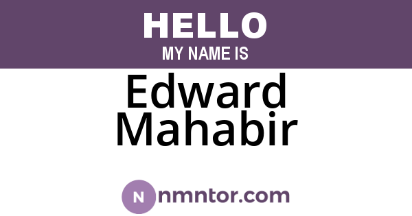 Edward Mahabir