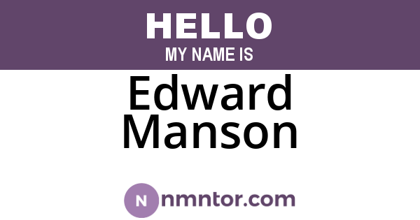 Edward Manson