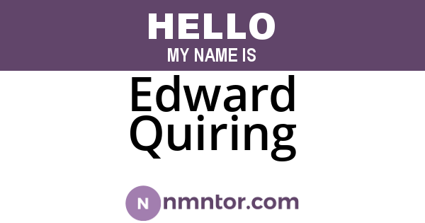 Edward Quiring