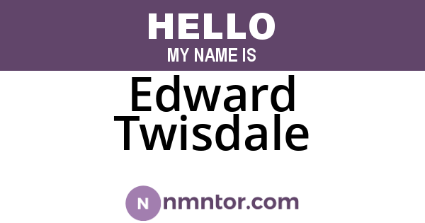 Edward Twisdale