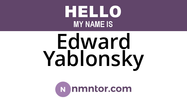 Edward Yablonsky