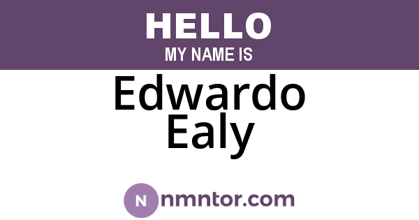 Edwardo Ealy
