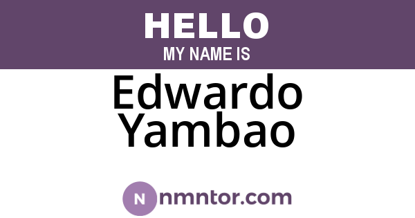 Edwardo Yambao