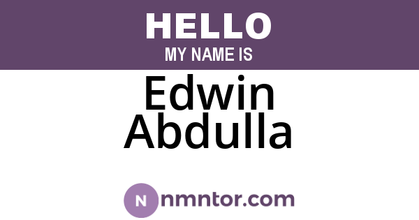 Edwin Abdulla