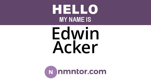 Edwin Acker