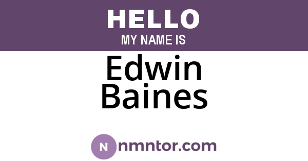 Edwin Baines