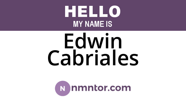 Edwin Cabriales