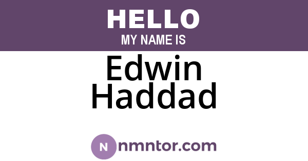 Edwin Haddad