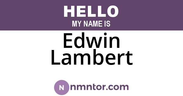 Edwin Lambert