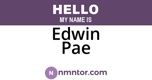 Edwin Pae