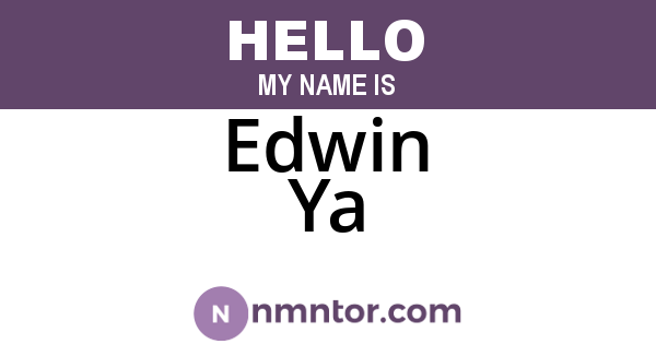 Edwin Ya