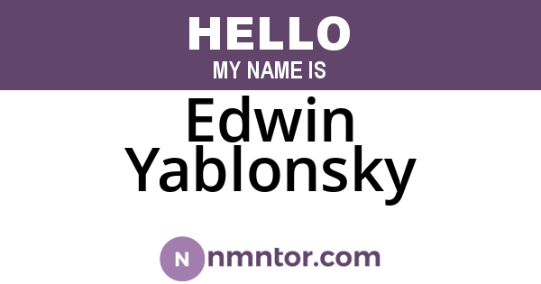 Edwin Yablonsky