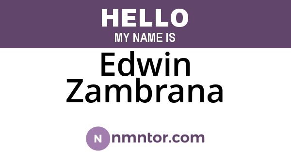 Edwin Zambrana