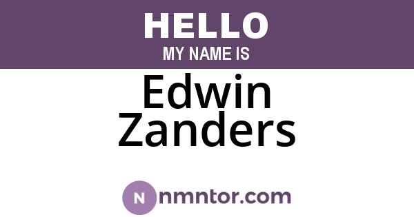 Edwin Zanders
