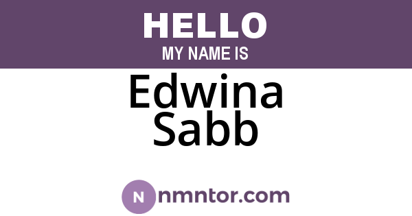Edwina Sabb