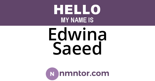 Edwina Saeed