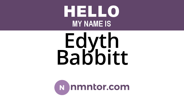 Edyth Babbitt