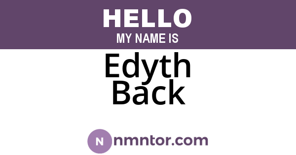 Edyth Back