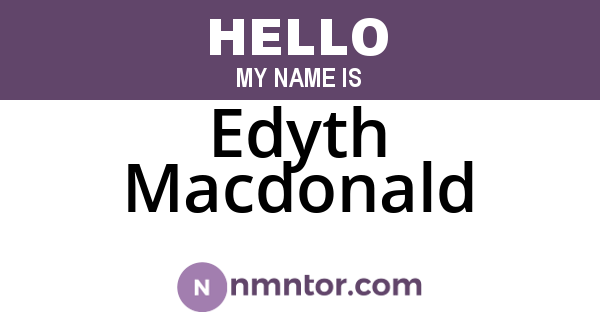 Edyth Macdonald