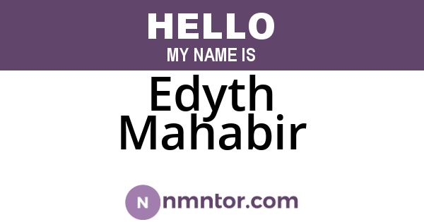 Edyth Mahabir
