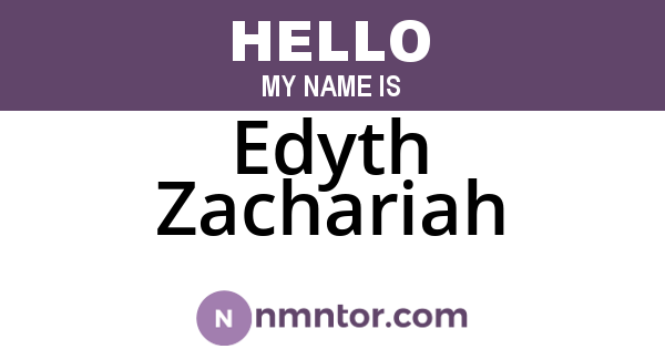 Edyth Zachariah
